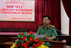 Đồng chí Đại tá Huỳnh Việt Hòa, Ủy viên Ban Thường vụ Tỉnh ủy, Bí thư Đảng ủy, Giám đốc Công an tỉnh phát biểu tại buổi họp mặt